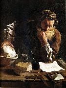 Domenico  Feti Archimedes Thoughtful oil painting reproduction